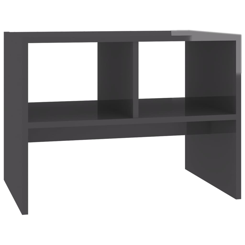 Side Table High Gloss Grey 60x40x45 cm Engineered Wood - Newstart Furniture