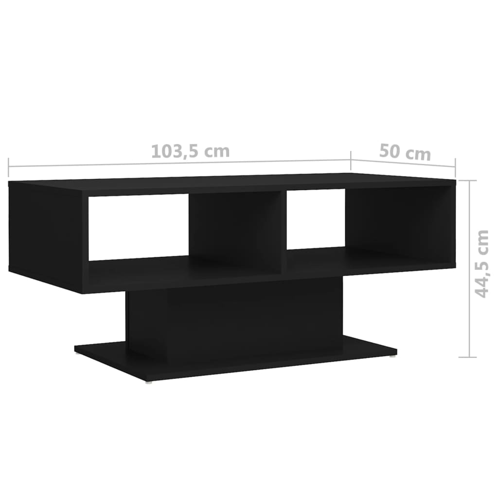 Coffee Table Black 103.5x50x44.5 cm Engineered Wood - Newstart Furniture