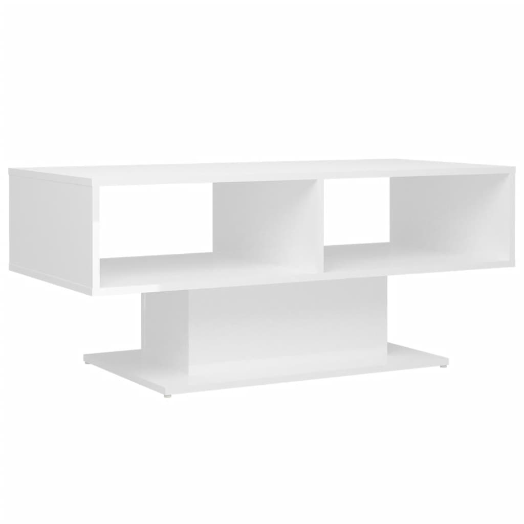 Coffee Table High Gloss White 103.5x50x44.5 cm Engineered Wood - Newstart Furniture
