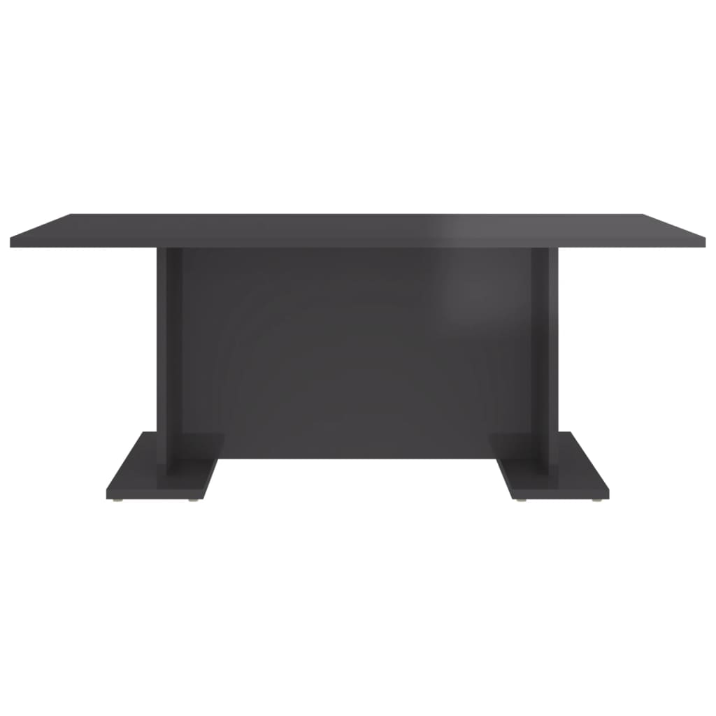 Coffee Table High Gloss Grey 103.5x60x40 cm Engineered Wood - Newstart Furniture