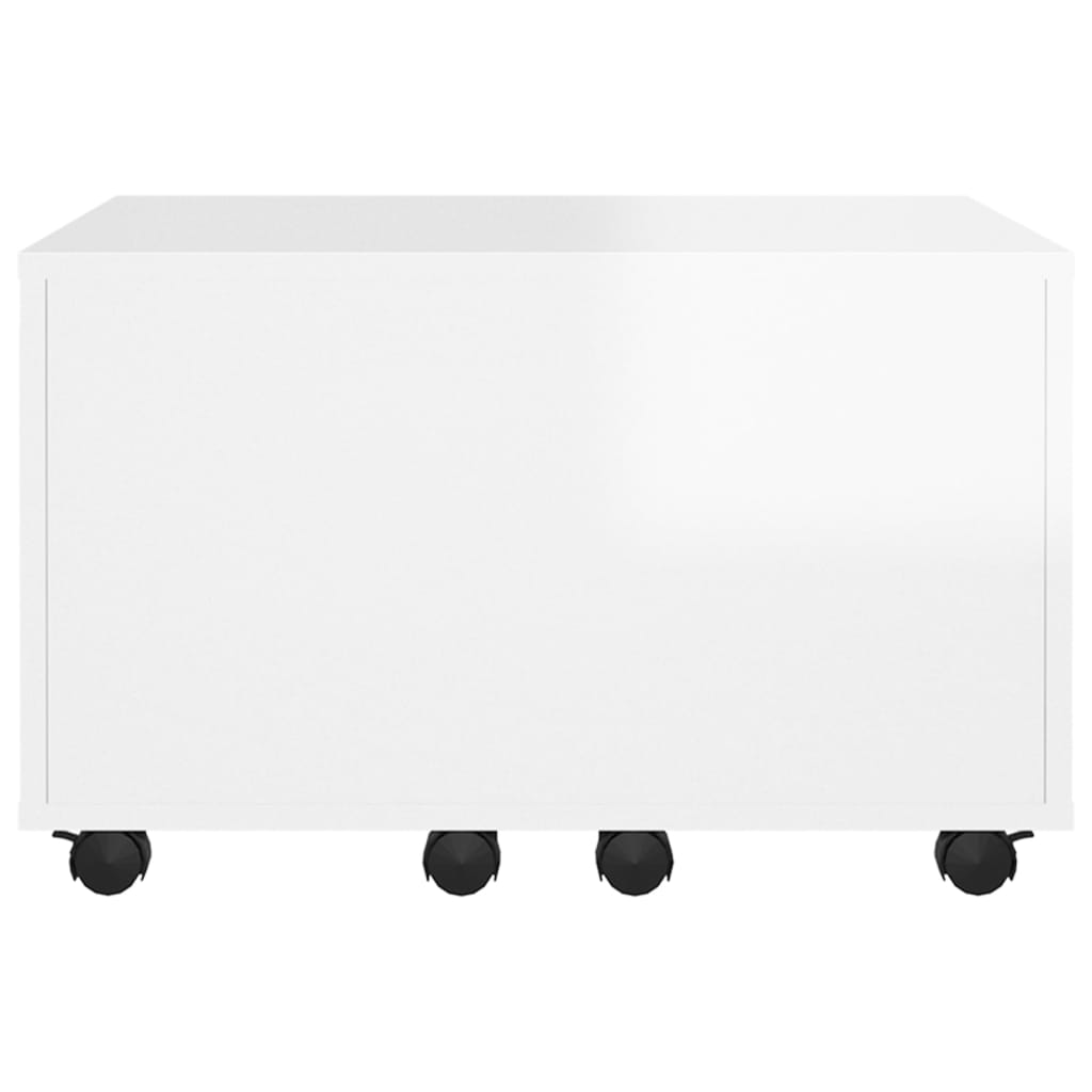 Coffee Table High Gloss White 60x60x38 cm Engineered Wood - Newstart Furniture