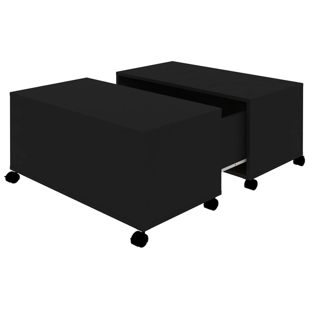 Coffee Table Black 75x75x38 cm Engineered Wood - Newstart Furniture