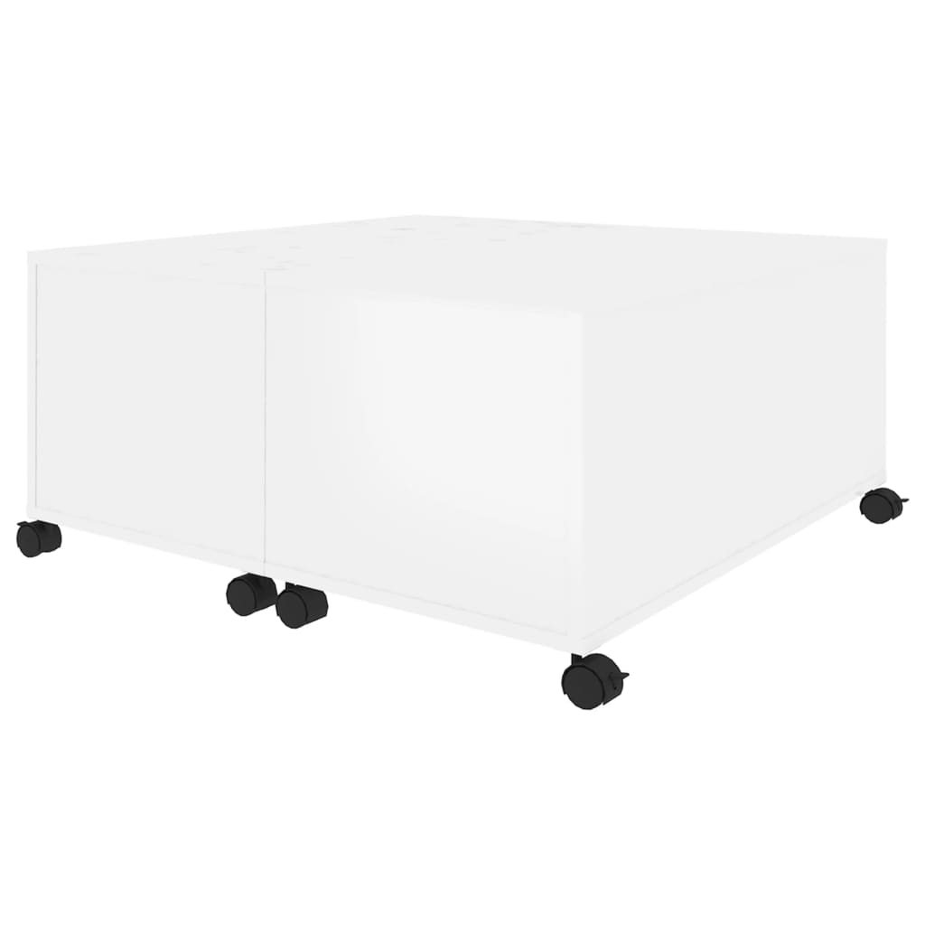 Coffee Table High Gloss White 75x75x38 cm Engineered Wood - Newstart Furniture