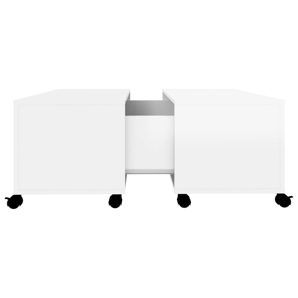 Coffee Table High Gloss White 75x75x38 cm Engineered Wood - Newstart Furniture