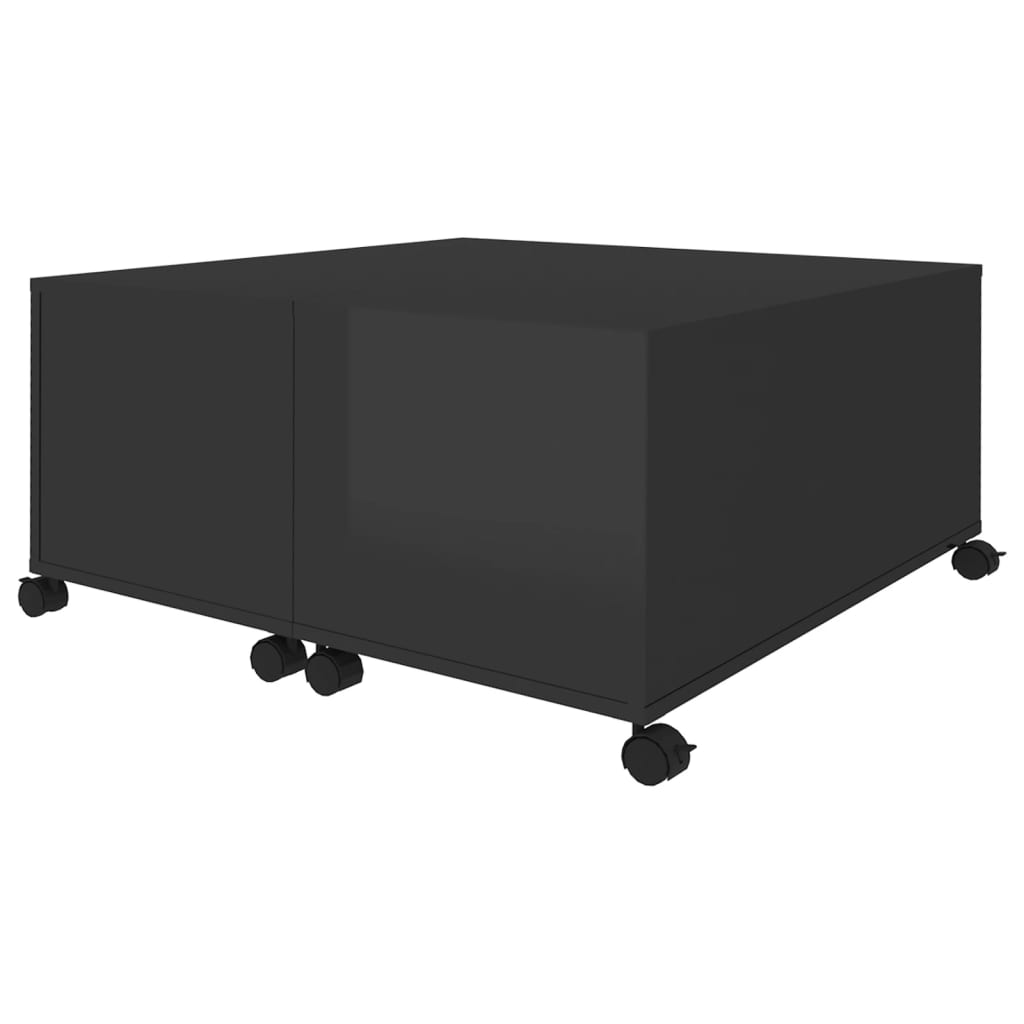 Coffee Table High Gloss Black 75x75x38 cm Engineered Wood - Newstart Furniture