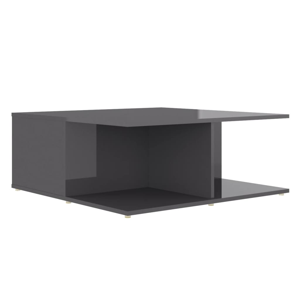 Coffee Table High Gloss Grey 80x80x31 cm Engineered Wood - Newstart Furniture