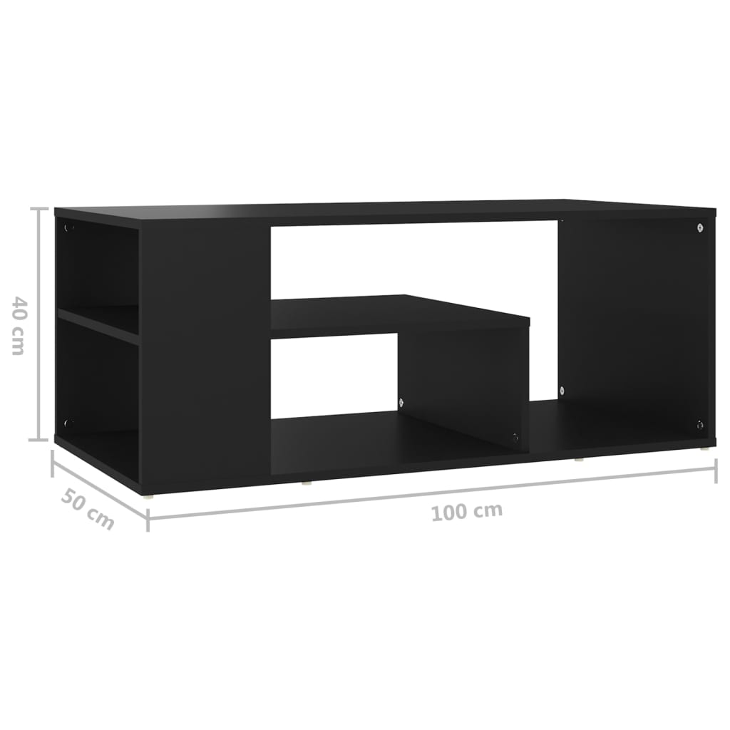 Coffee Table Black 100x50x40 cm Engineered Wood - Newstart Furniture