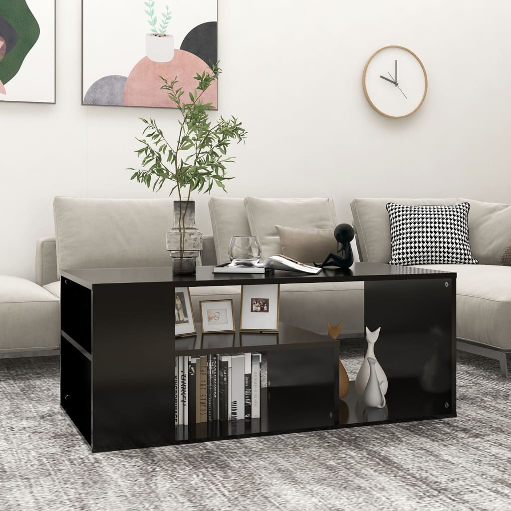 Coffee Table Black 100x50x40 cm Engineered Wood - Newstart Furniture