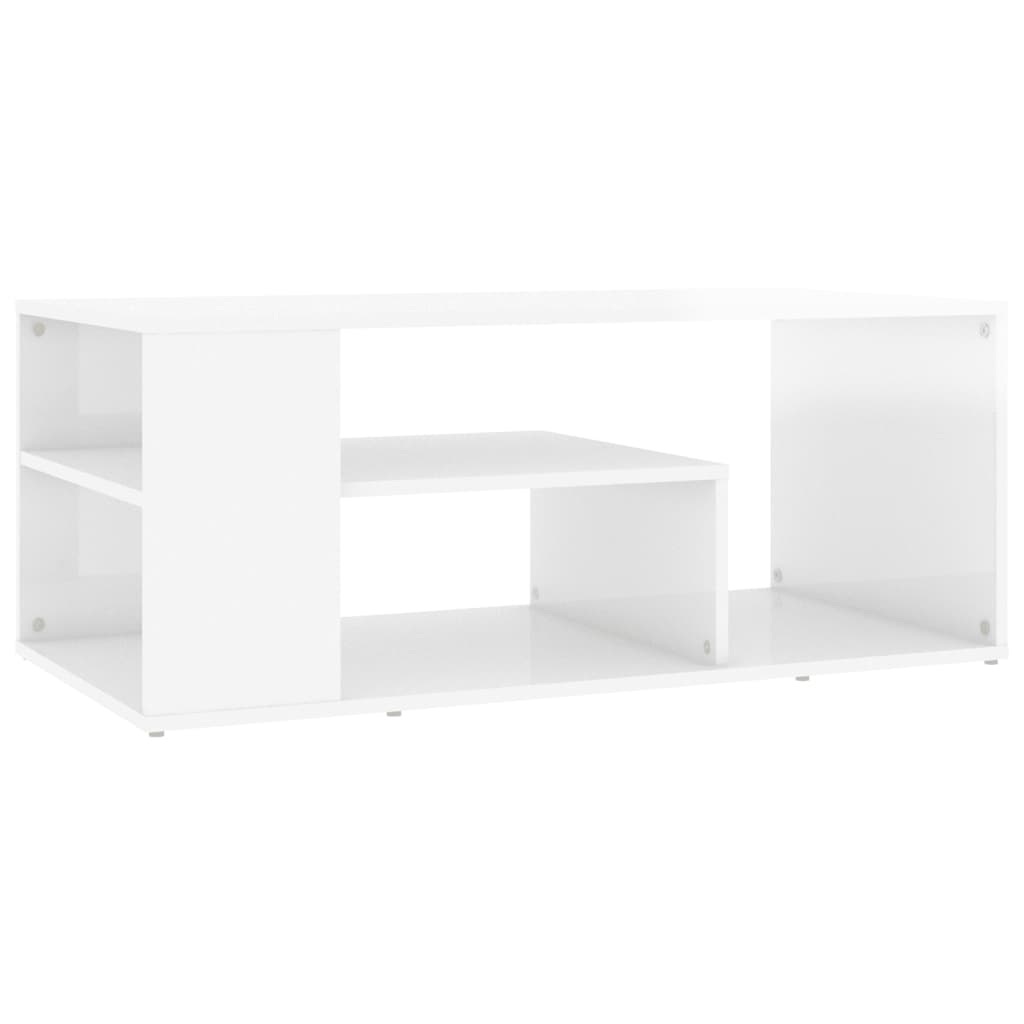 Coffee Table High Gloss White 100x50x40 cm Engineered Wood - Newstart Furniture