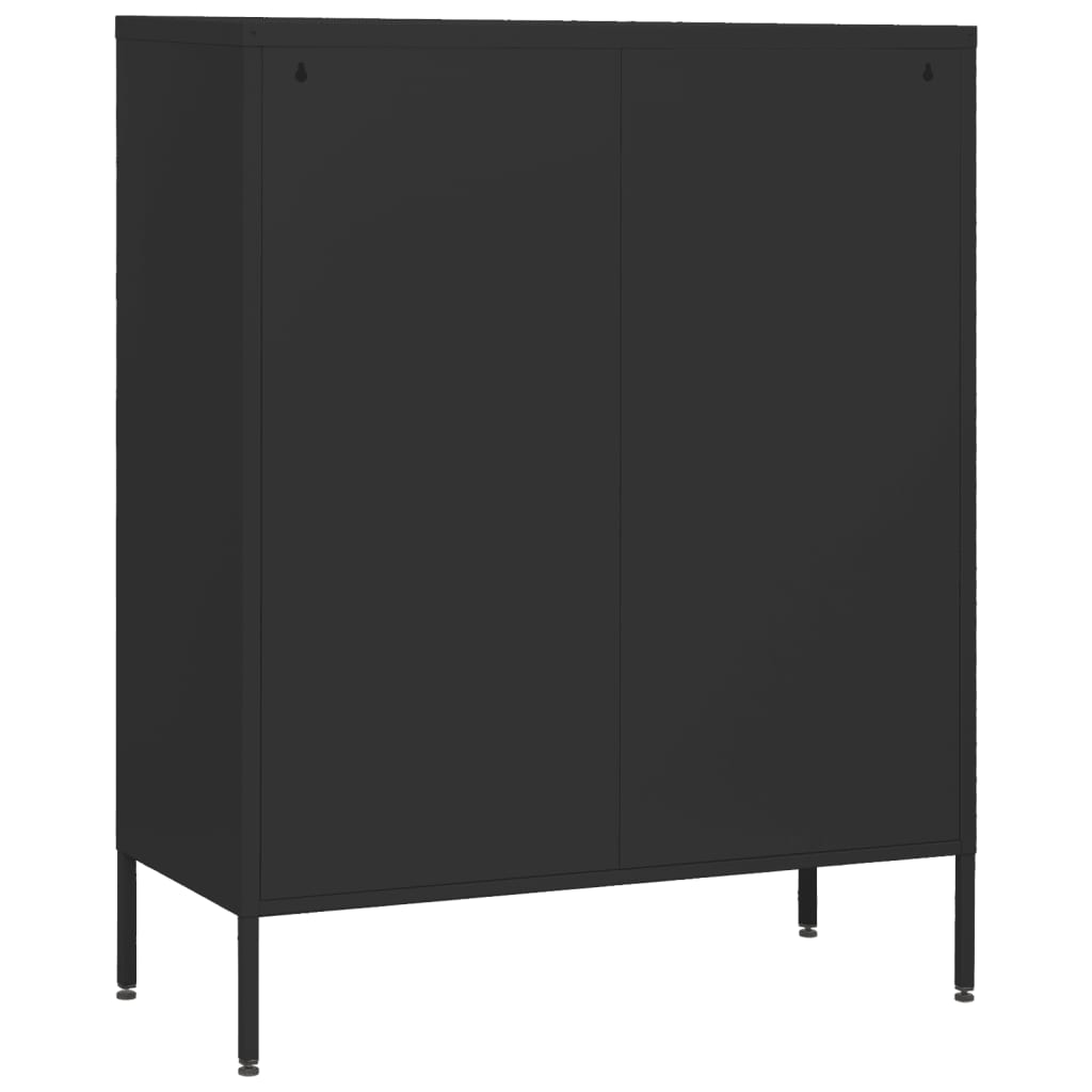 Chest of Drawers Black 80x35x101.5 cm Steel - Newstart Furniture