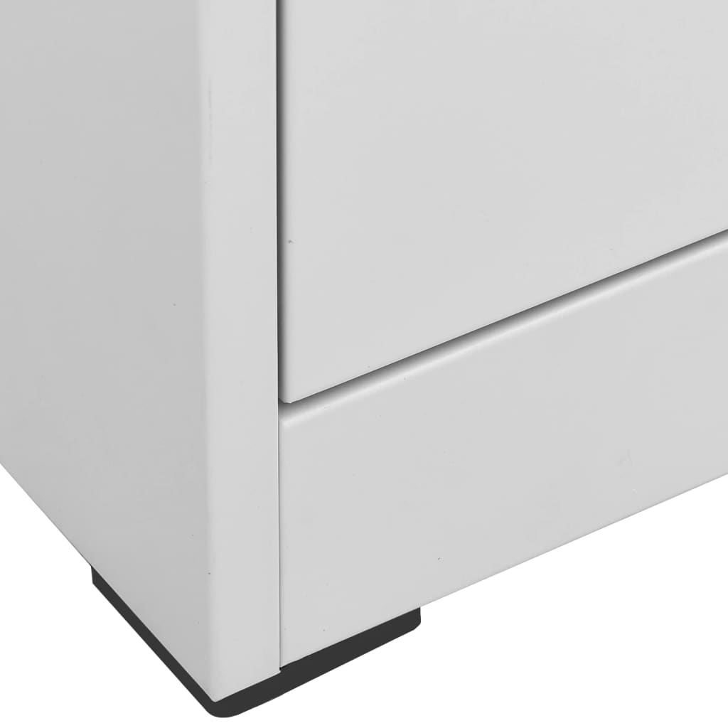 Filing Cabinet Light Grey 46x62x133 cm Steel