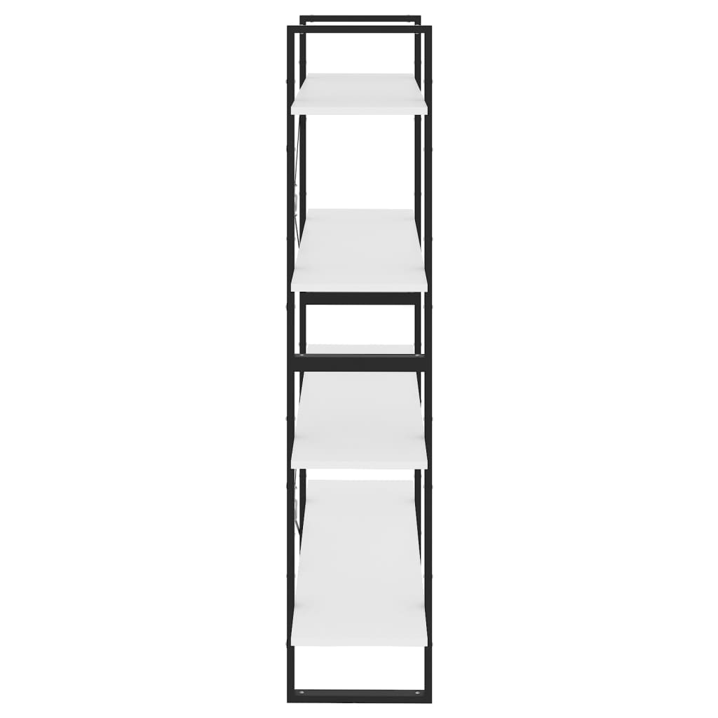 4-Tier Book Cabinet White 100x30x140 cm Engineered Wood - Newstart Furniture