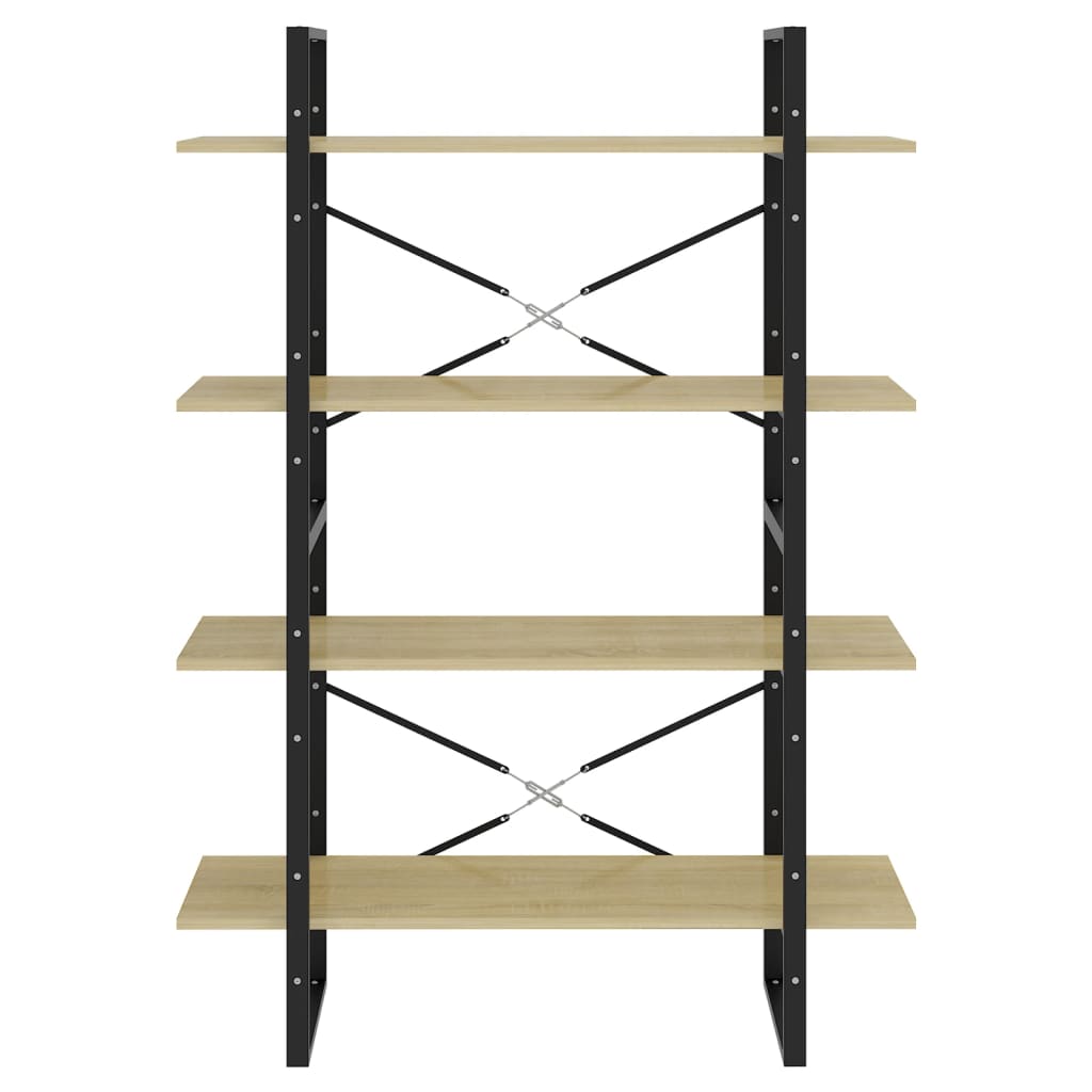 4-Tier Book Cabinet Sonoma Oak 100x30x140 cm Engineered Wood - Newstart Furniture