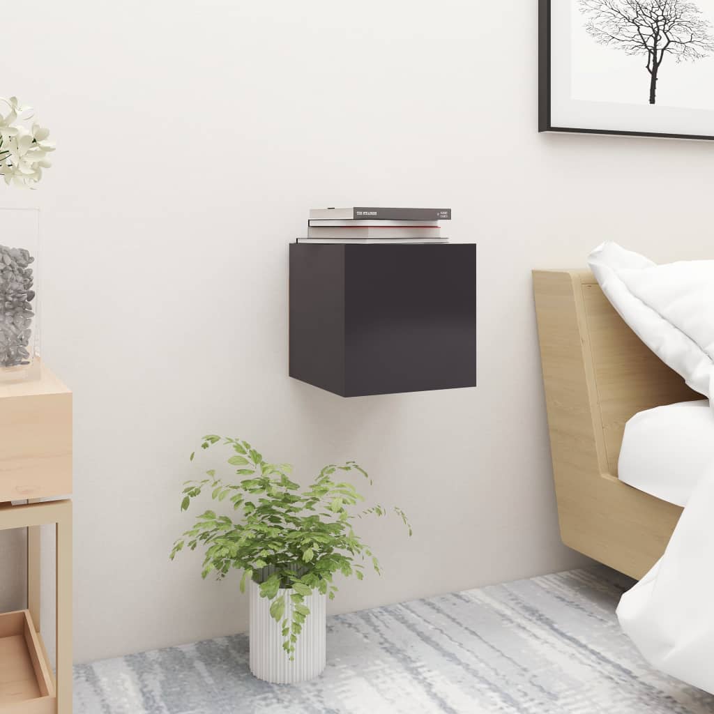 Bedside Cabinet Grey 30.5x30x30 cm Engineered Wood - Newstart Furniture