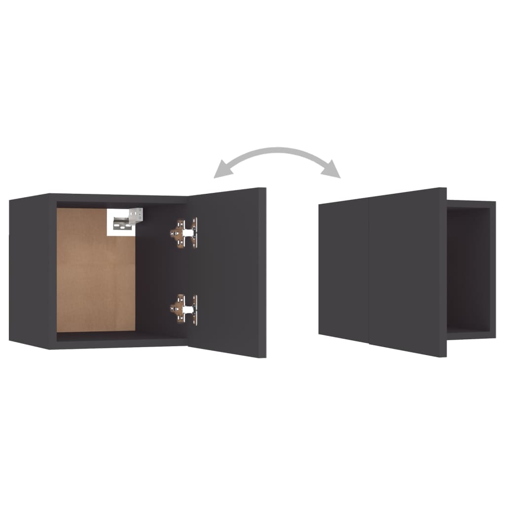 Bedside Cabinets 2 pcs Grey 30.5x30x30 cm Engineered Wood - Newstart Furniture