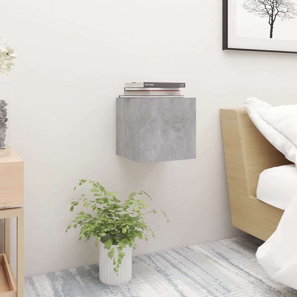 Bedside Cabinets 2 pcs Concrete Grey 30.5x30x30 cm Engineered Wood - Newstart Furniture