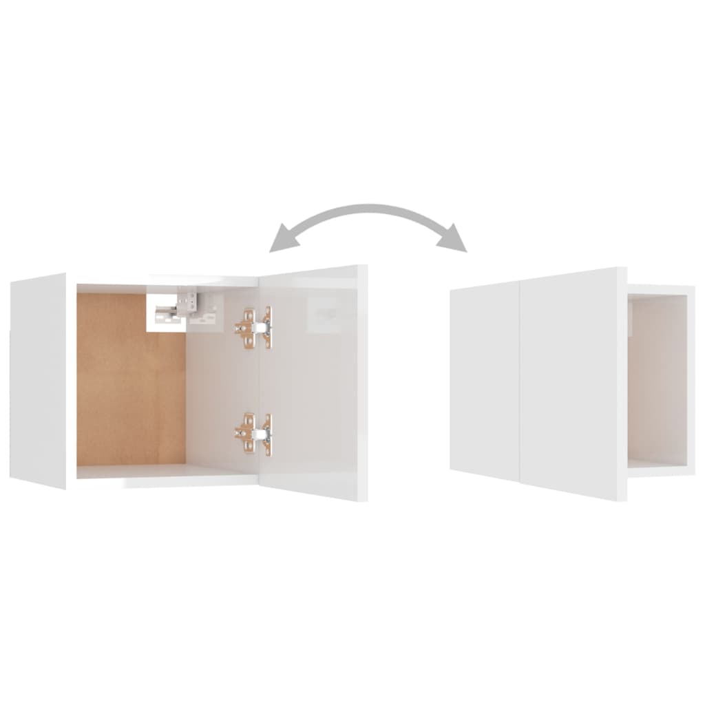 Bedside Cabinet High Gloss White 30.5x30x30 cm Engineered Wood - Newstart Furniture
