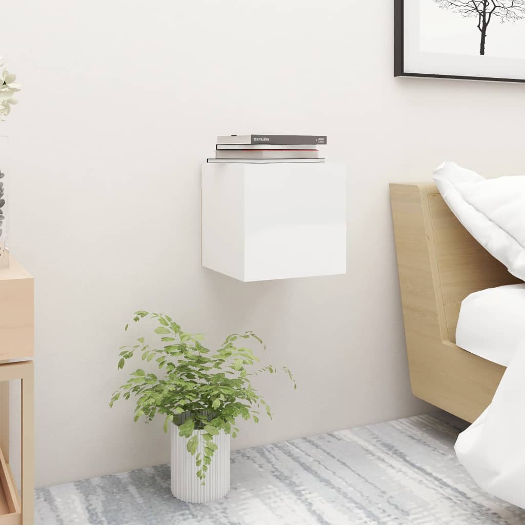Bedside Cabinets 2 pcs High Gloss White 30.5x30x30 cm Engineered Wood - Newstart Furniture
