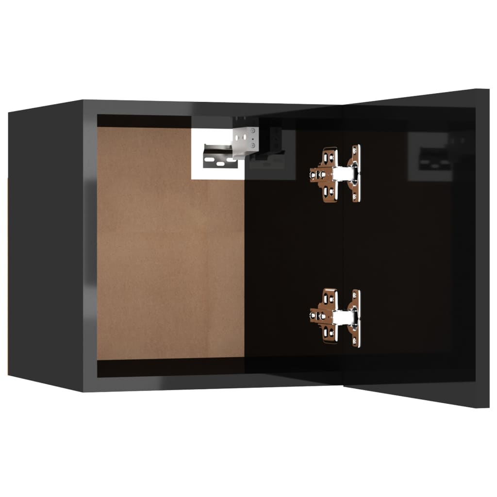 Bedside Cabinets 2 pcs High Gloss Black 30.5x30x30 cm Engineered Wood - Newstart Furniture