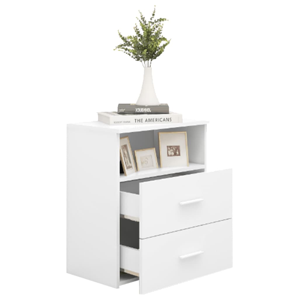 Bed Cabinet White 50x32x60 cm - Newstart Furniture