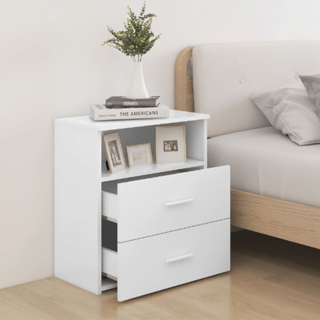 Bed Cabinets 2 pcs White 50x32x60 cm - Newstart Furniture