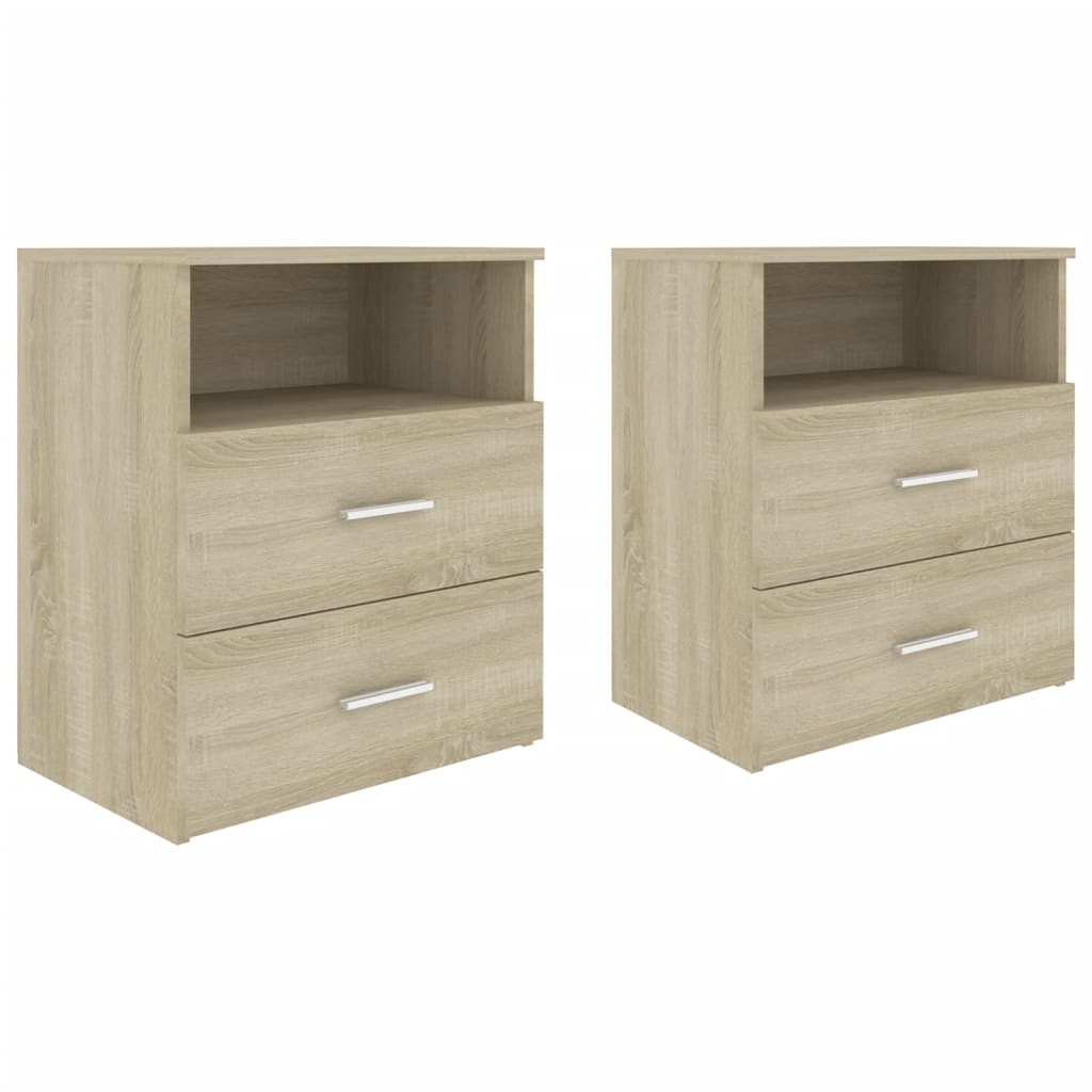 Bed Cabinets 2 pcs Sonoma Oak 50x32x60 cm - Newstart Furniture