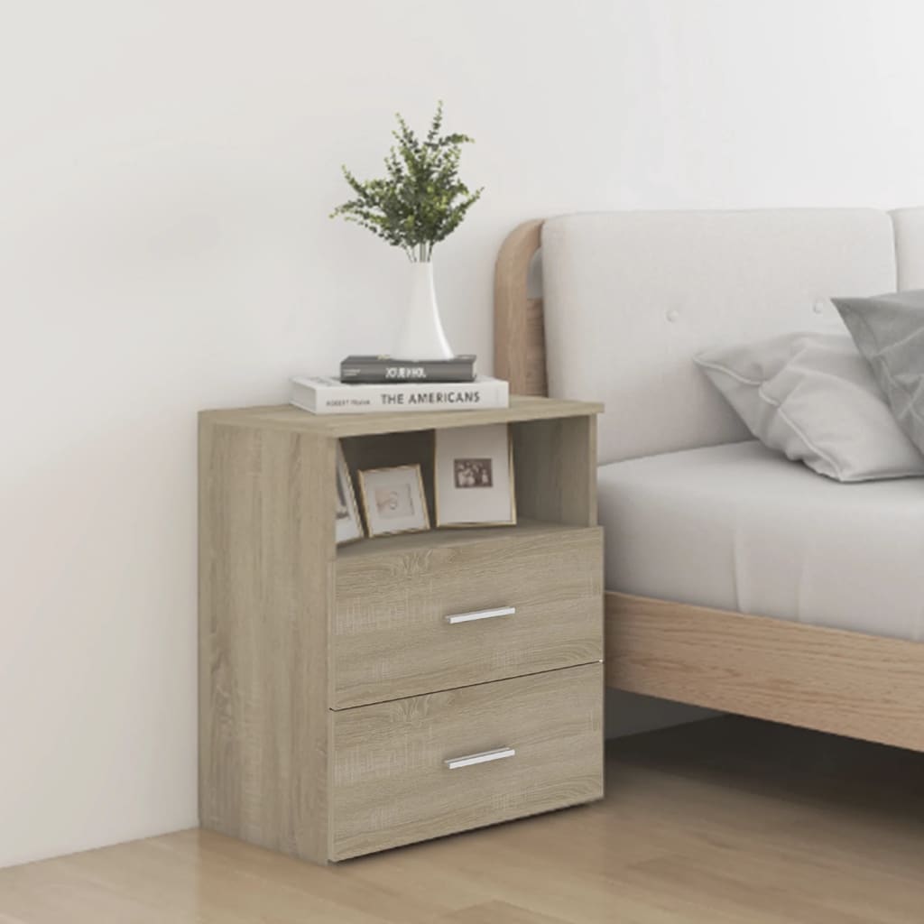 Bed Cabinets 2 pcs Sonoma Oak 50x32x60 cm - Newstart Furniture