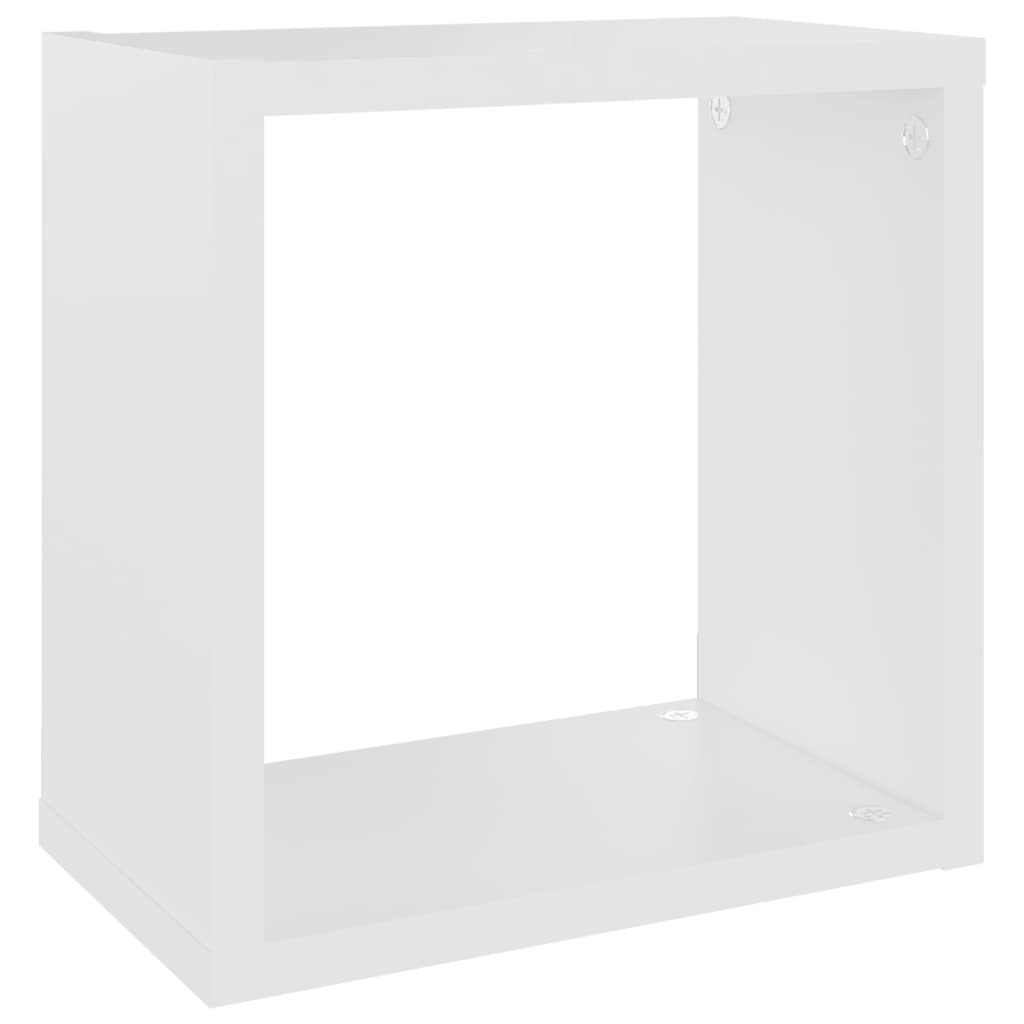 Wall Cube Shelves 4 pcs White 26x15x26 cm - Newstart Furniture