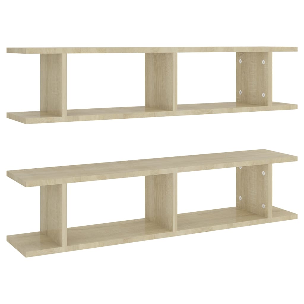 Wall Shelves 2 pcs Sonoma Oak 90x18x20 cm Engineered Wood - Newstart Furniture