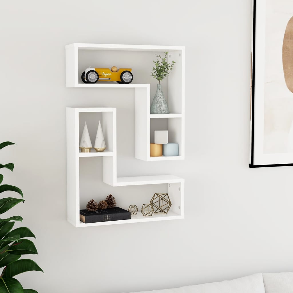 Wall Shelves 2 pcs White 50x15x50 cm Engineered Wood - Newstart Furniture
