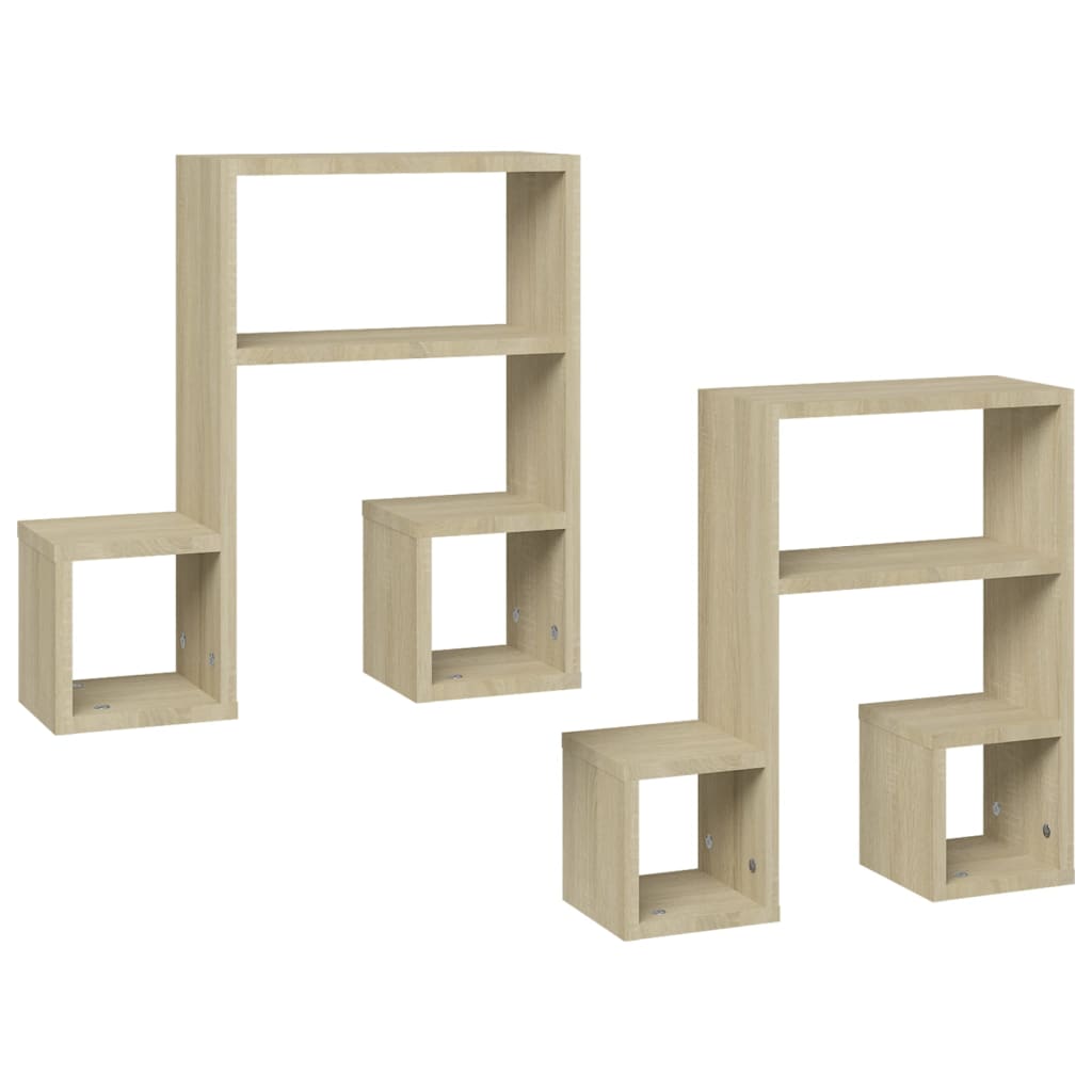 Wall Shelves 2 pcs Sonoma Oak 50x15x50 cm Engineered Wood - Newstart Furniture