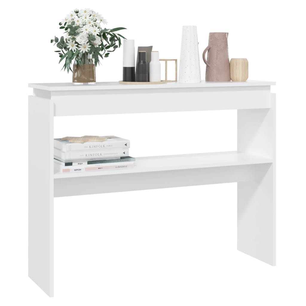 Console Table White 102x30x80 cm Engineered Wood - Newstart Furniture