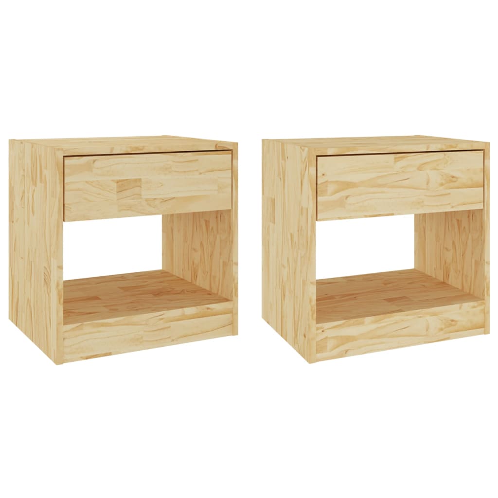 Bedside Cabinets 2 pcs 40x31x40 cm Solid Pinewood - Newstart Furniture
