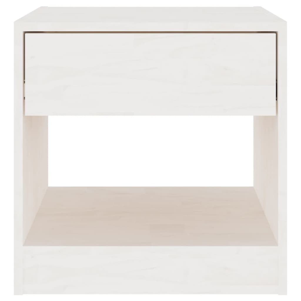 Bedside Cabinet White 40x31x40 cm Solid Pinewood - Newstart Furniture