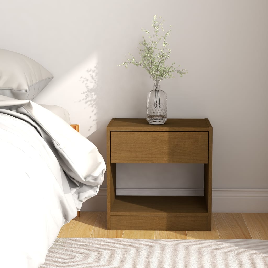 Bedside Cabinet Honey Brown 40x31x40 cm Solid Pinewood - Newstart Furniture