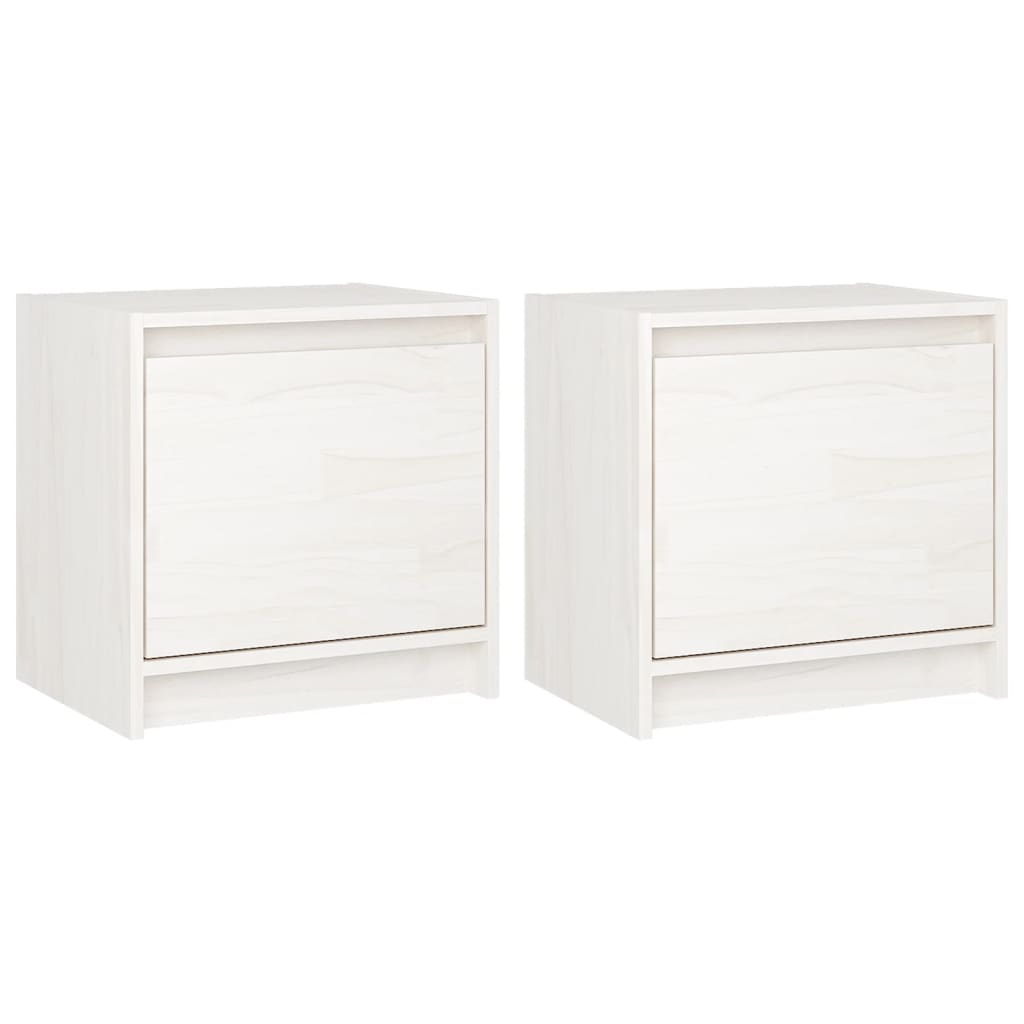 Bedside Cabinets 2 pcs White 40x30.5x40 cm Solid Pinewood - Newstart Furniture
