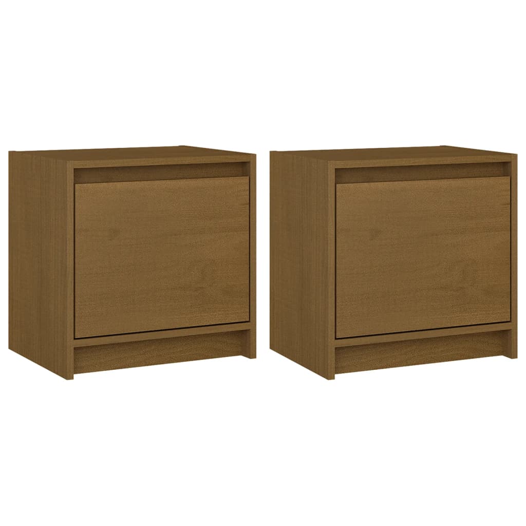 Bedside Cabinets 2 pcs Honey Brown 40x30.5x40 cm Solid Pinewood - Newstart Furniture