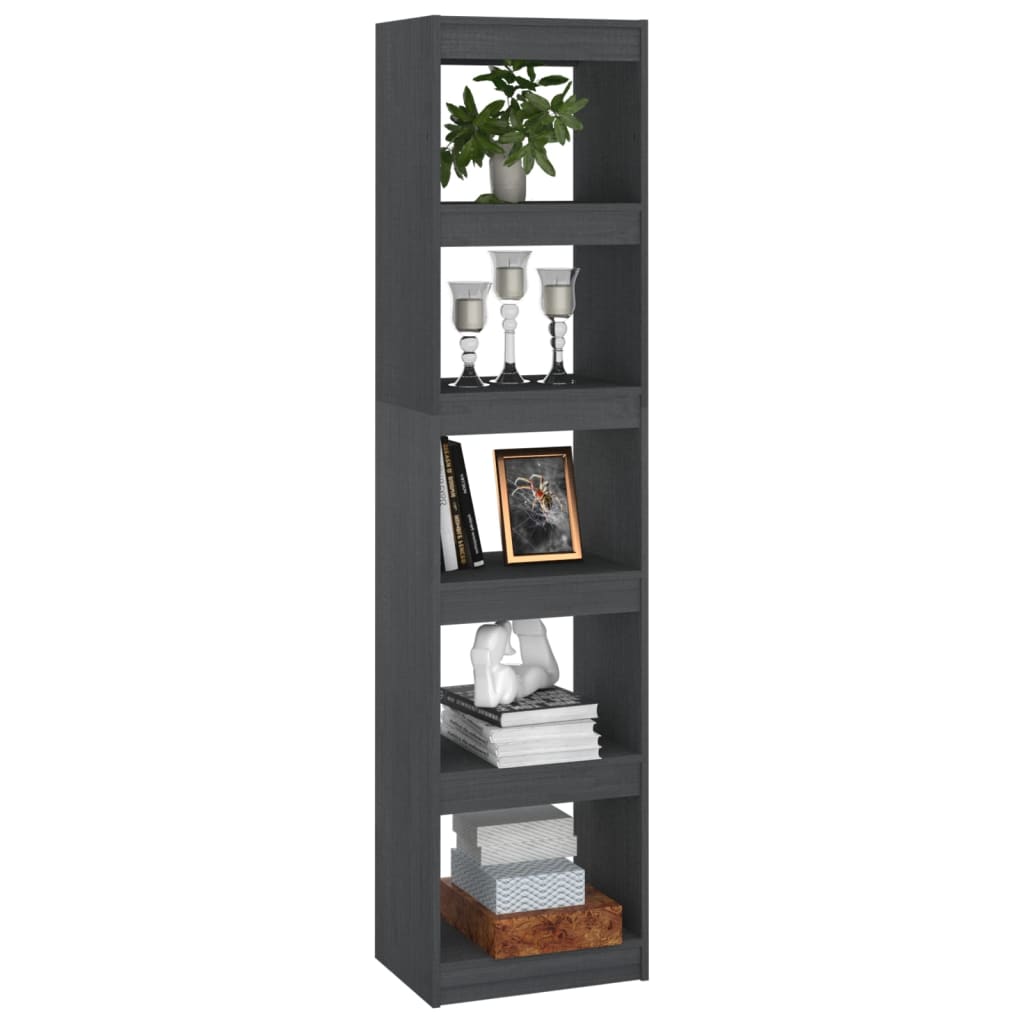Book Cabinet/Room Divider Grey 40x30x167.5 cm Solid Pinewood - Newstart Furniture