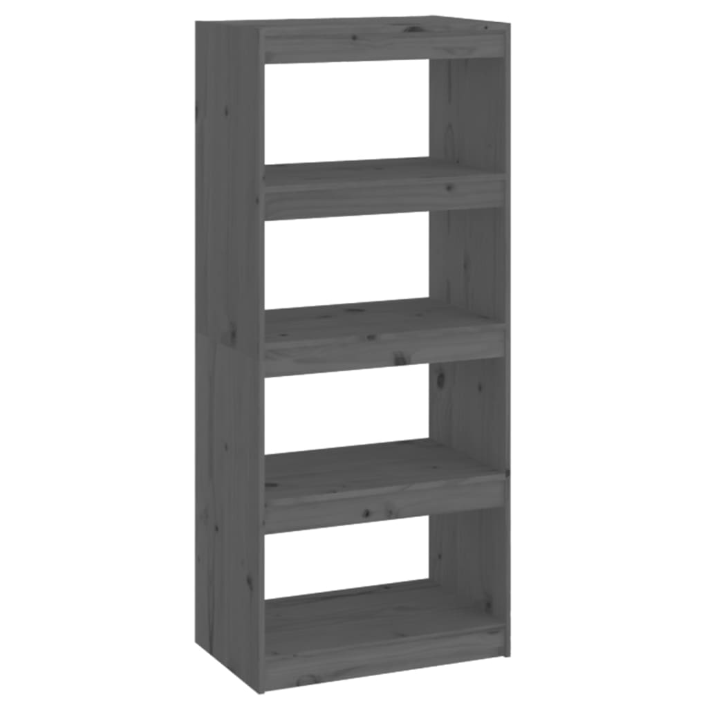 Book Cabinet/Room Divider Grey 60x30x135.5 cm Solid Wood Pine - Newstart Furniture