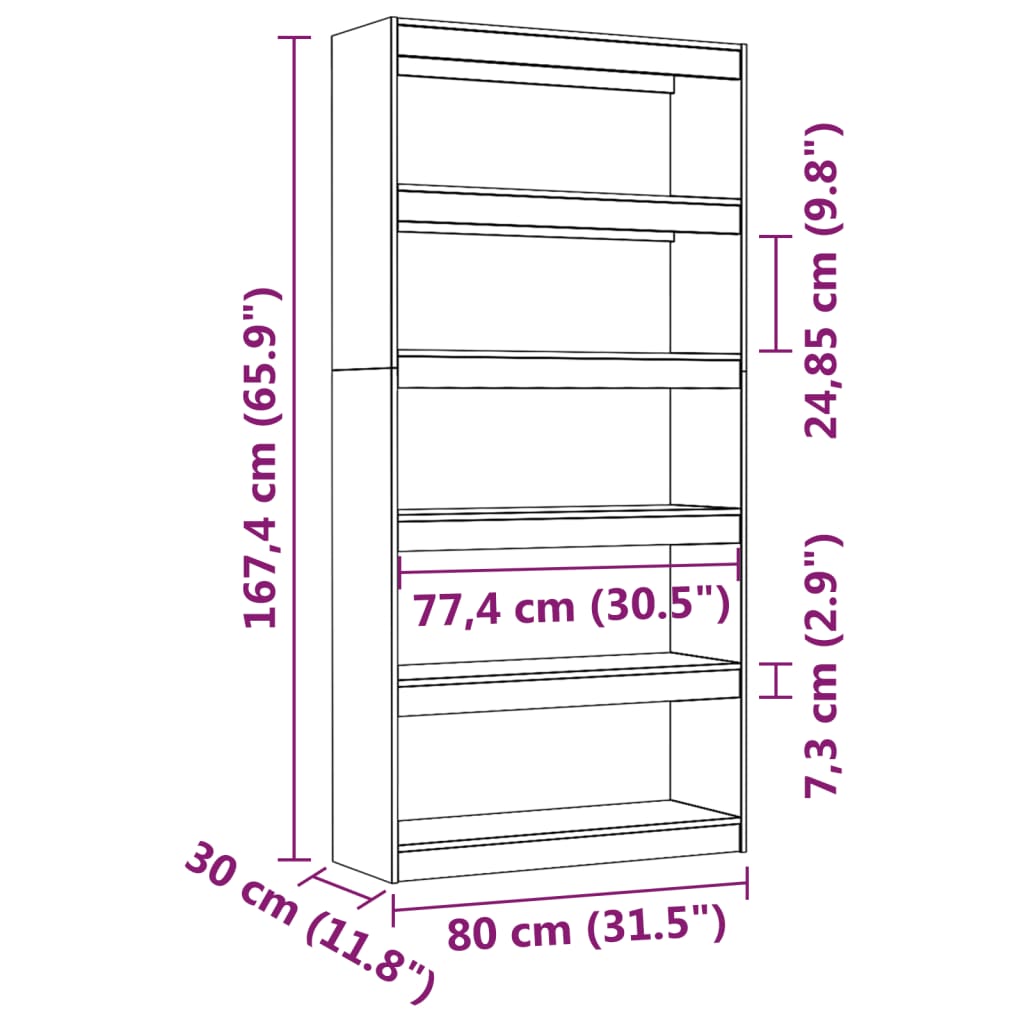 Book Cabinet/Room Divider 80x30x167.4 cm Solid Wood Pine - Newstart Furniture