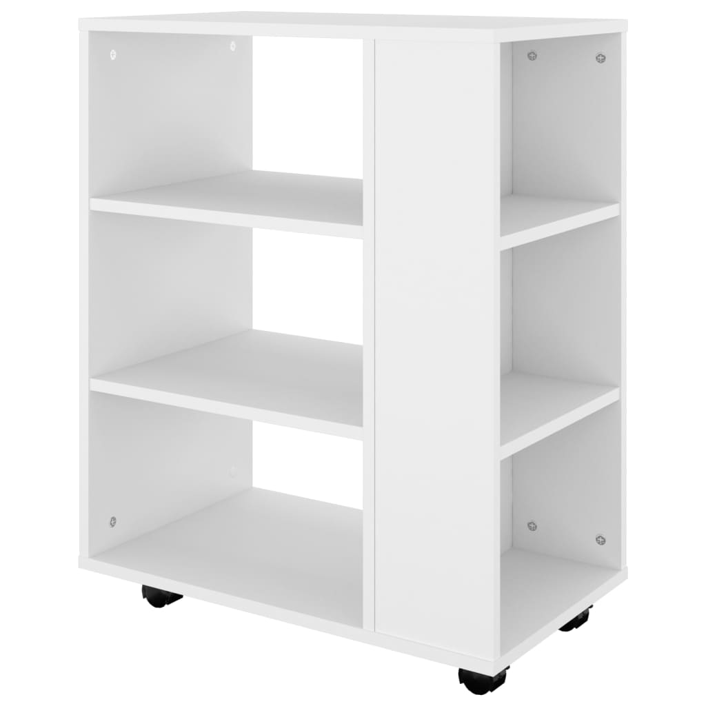 Rolling Cabinet White 60x35x75 cm Engineered Wood - Newstart Furniture