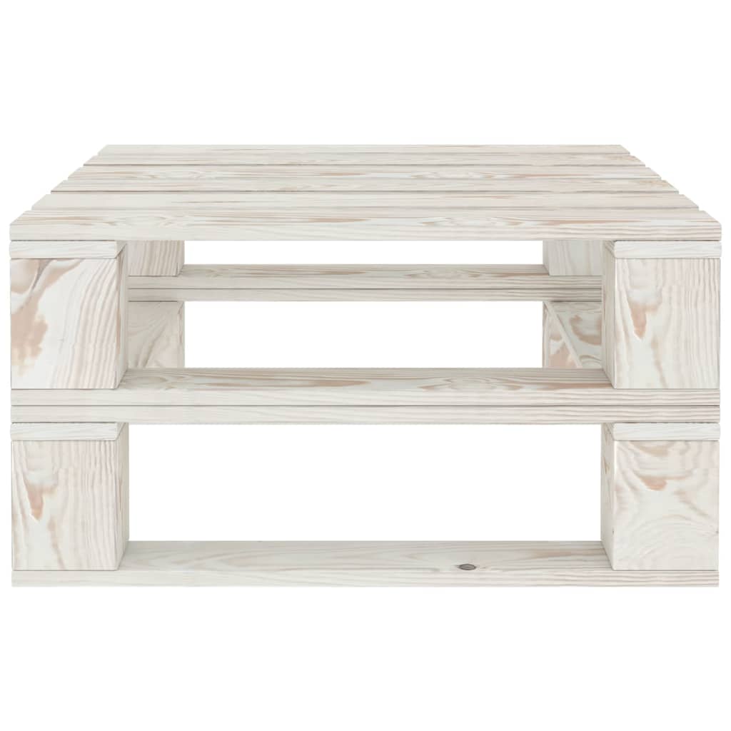 5 Piece Garden Pallet Lounge Set Solid Pinewood White - Newstart Furniture