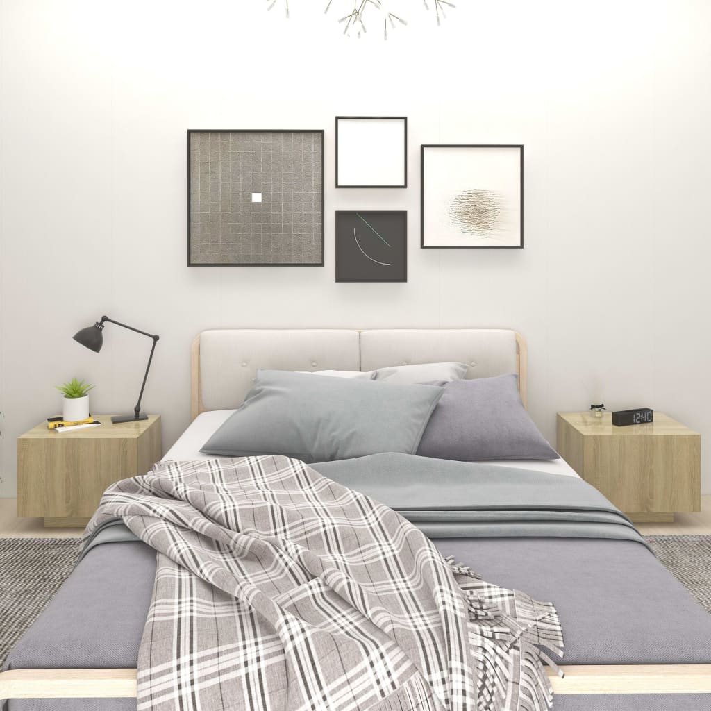 Bedside Cabinet Sonoma Oak 100x35x40 cm Engineered Wood - Newstart Furniture