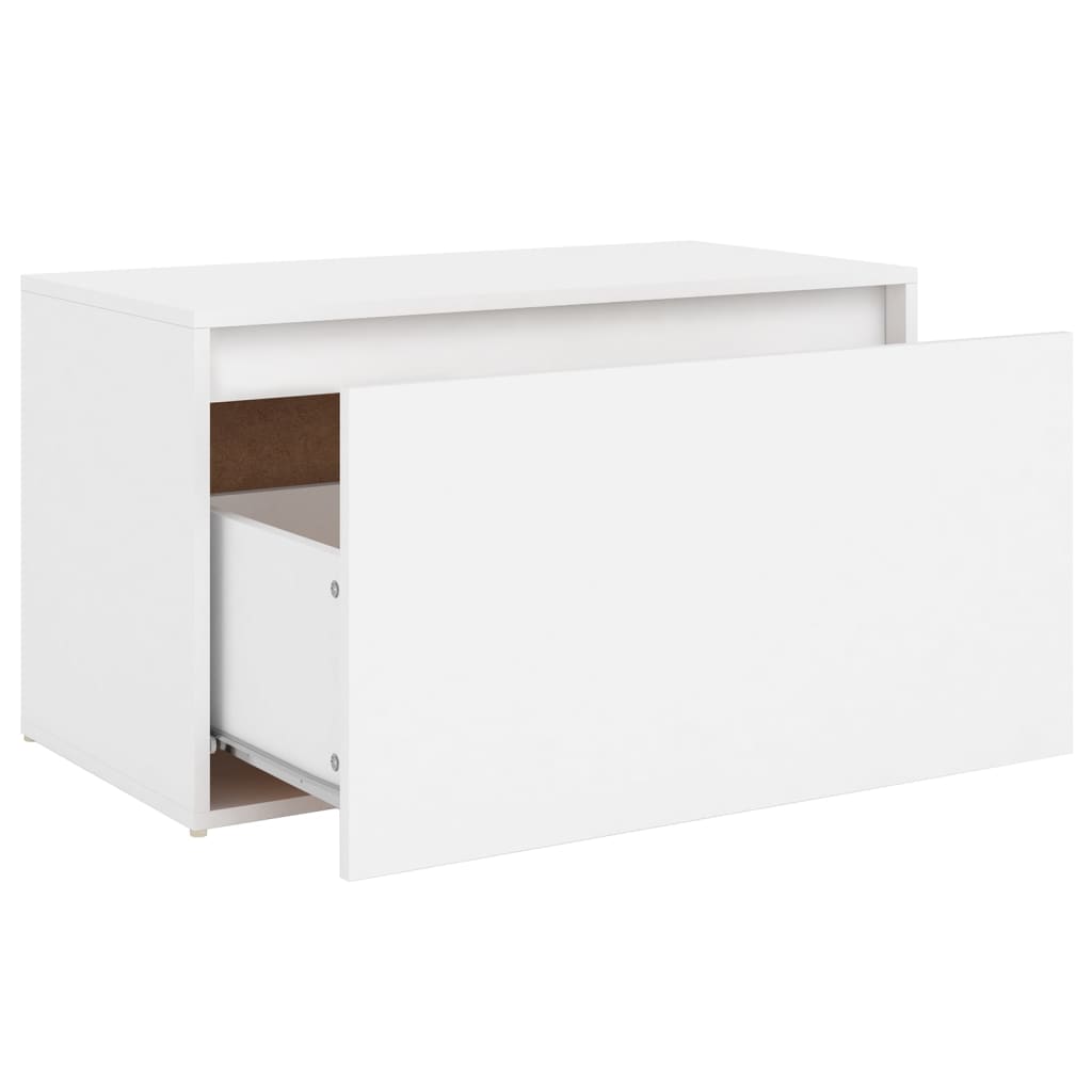 Hall Bench 80x40x45 cm White Engineered Wood - Newstart Furniture