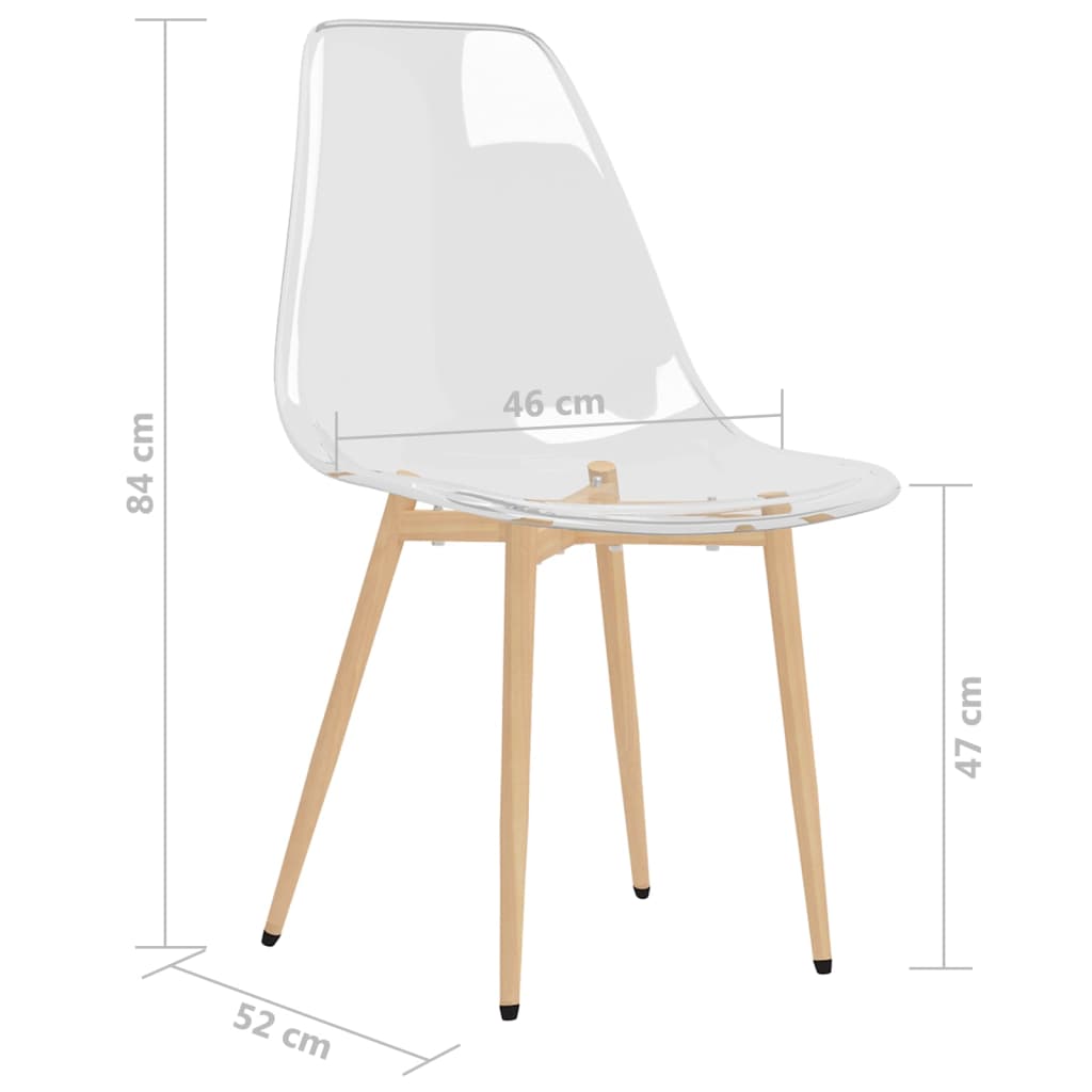 Dining Chairs 4 pcs Transparent PET - Newstart Furniture