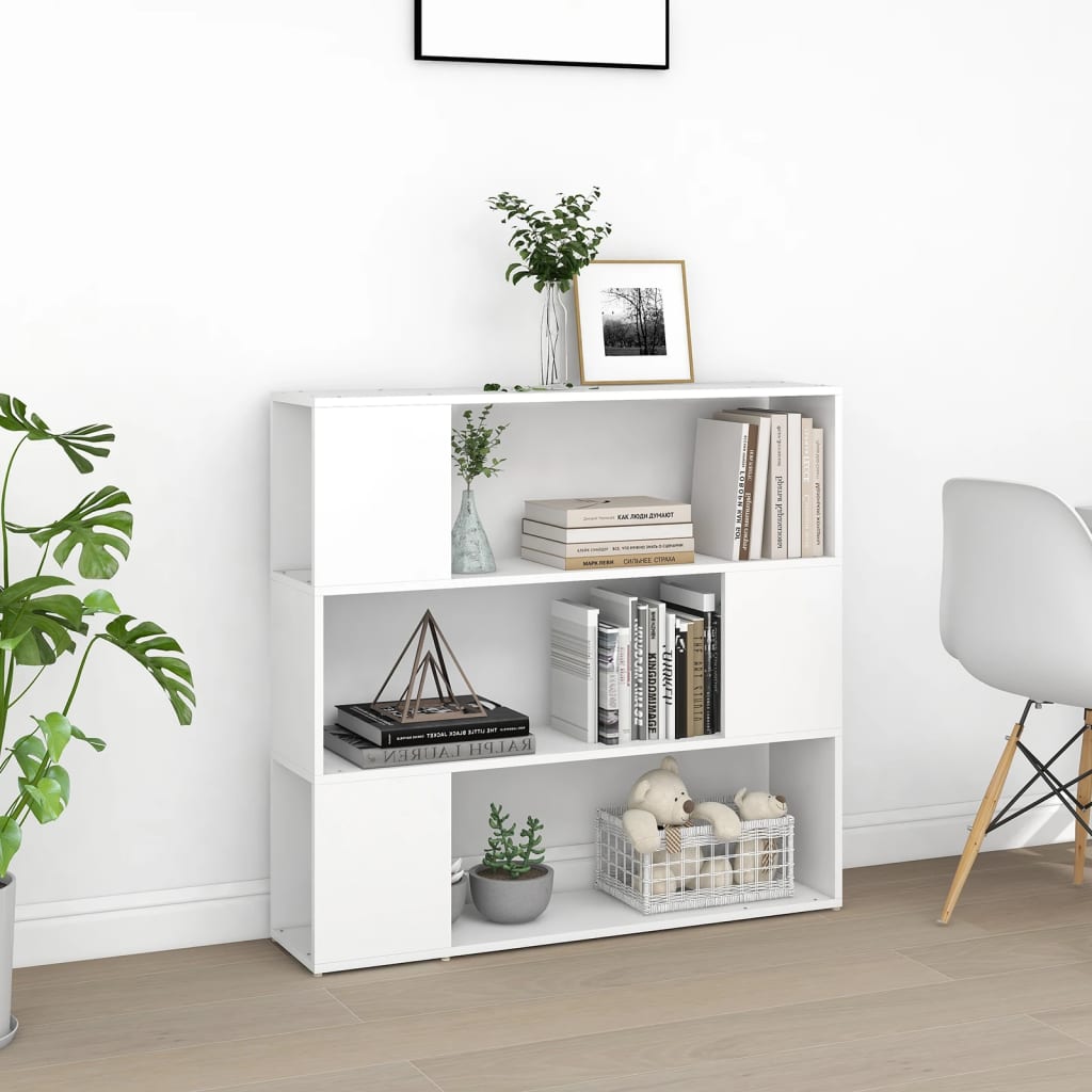Book Cabinet Room Divider White 100x24x94 cm - Newstart Furniture