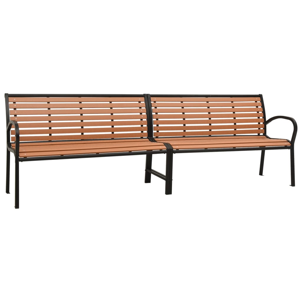 Twin Garden Bench 251 cm Steel and WPC - Newstart Furniture