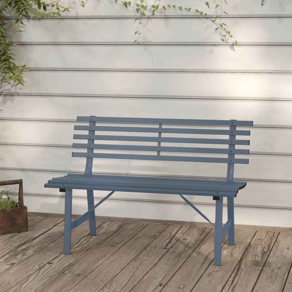Garden Bench 110 cm Steel Grey - Newstart Furniture