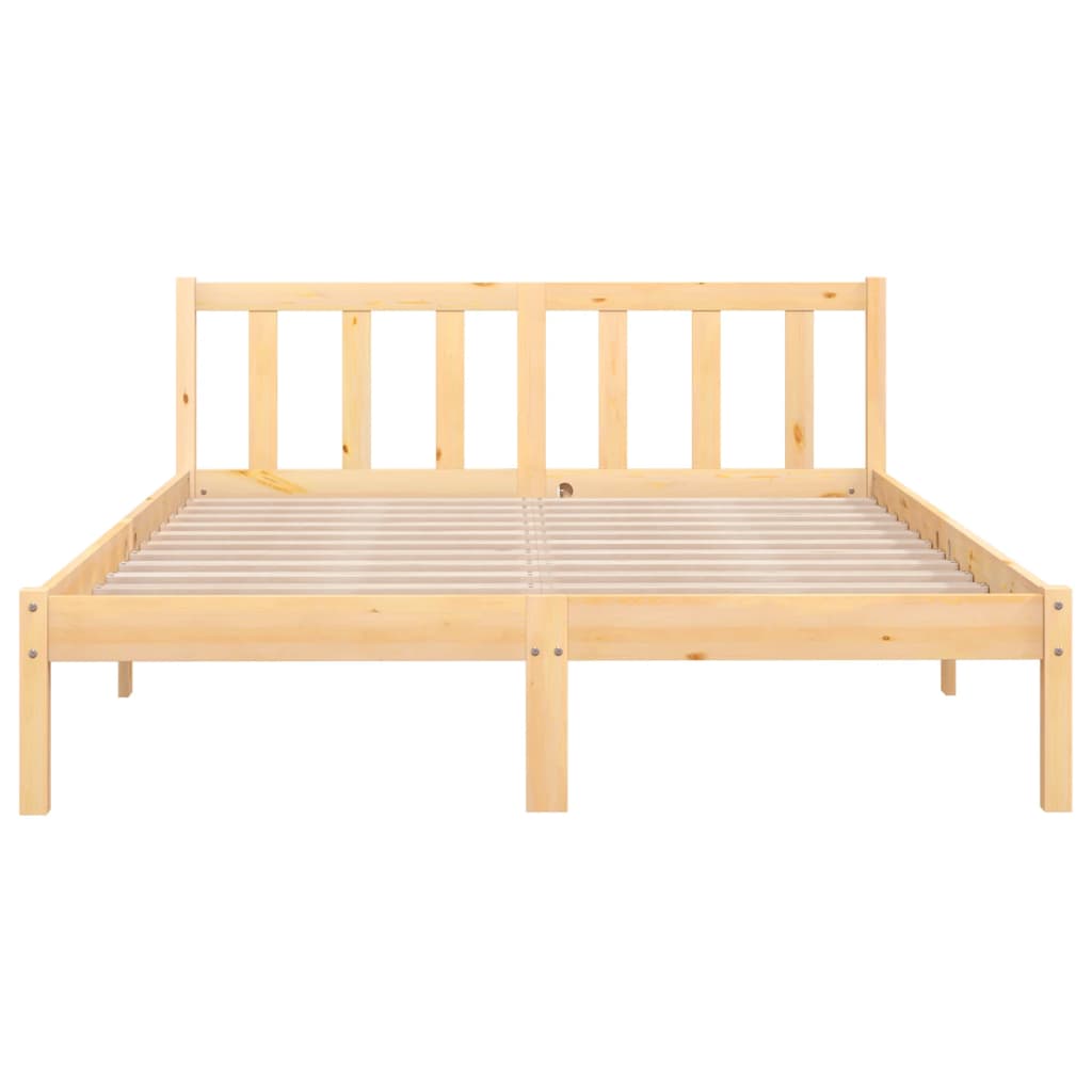 Bed Frame Solid Wood Pine 137x187 cm Double Size