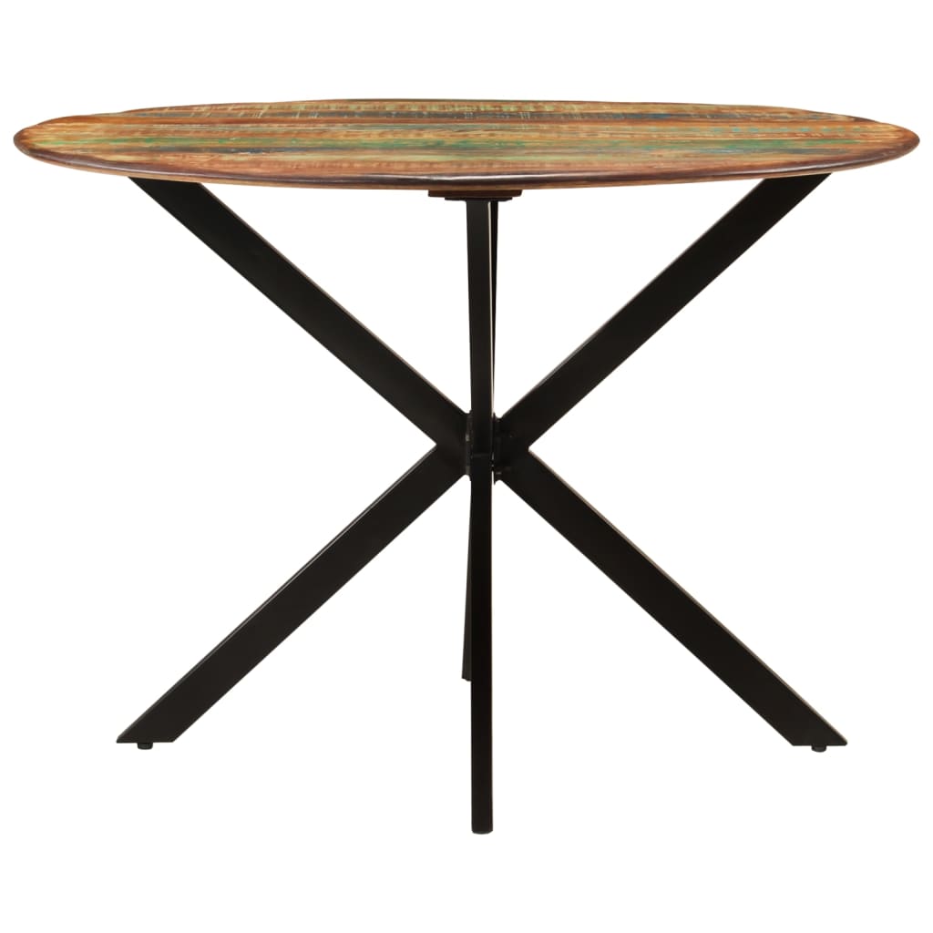 Dining Table Ø110x78 cm Solid Wood Reclaimed and Steel - Newstart Furniture